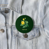Badge Rond 7,6 Cm Rose jaune et Modèle Rosebustes, (En situation)