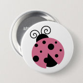 Badge Rond 7,6 Cm Rose Ladybug (Devant & derrière)