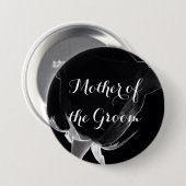 Badge Rond 7,6 Cm Rose Noire (Devant & derrière)