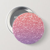 Badge Rond 7,6 Cm Rose rose violet lavande faux pétille parties scin (Devant & derrière)