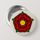 Badge Rond 7,6 Cm Rose rouge de Lancaster, Angleterre Emblème de Pou (Devant & derrière)