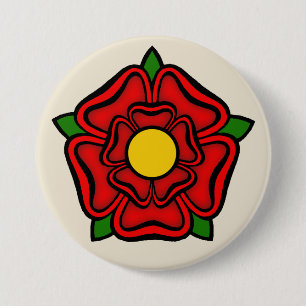 Badge Rond 7,6 Cm Rose rouge de Lancaster, Angleterre Emblème de Pou
