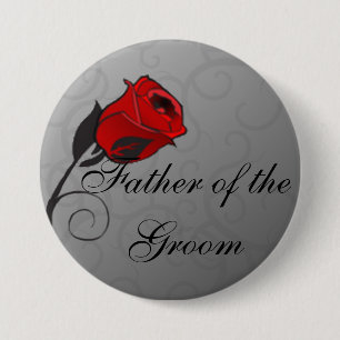 Badge Rond 7,6 Cm Roses enchantés Père du bouton Groom