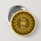Badge Rond 7,6 Cm Rosette de ruban jaune pour personnaliser (Devant & derrière)