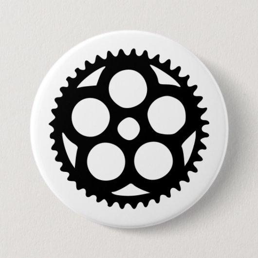 Badge Rond 7,6 Cm Roue dentée de style No. 1 Buttons (Devant)