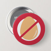 Badge Rond 7,6 Cm Rouge aucune alerte d'allergie d'oeufs d'enfants (Devant & derrière)