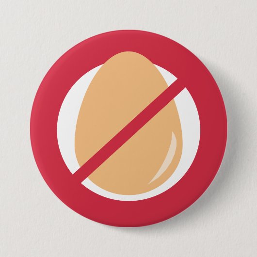 Badge Rond 7,6 Cm Rouge aucune alerte d'allergie d'oeufs d'enfants (Devant)
