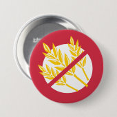Badge Rond 7,6 Cm Rouge aucuns enfants coeliaques d'alerte (Devant & derrière)