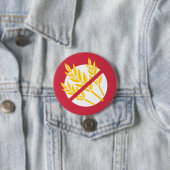 Badge Rond 7,6 Cm Rouge aucuns enfants coeliaques d'alerte (En situation)