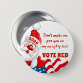 BADGE ROND 7,6 CM ROUGE DE VOTE - ÉLECTIONS DU RÉPUBLICAIN 2020 (Devant & derrière)