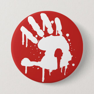 Badge Rond 7,6 Cm Rouge "jamais encore" bouton blanc de logo