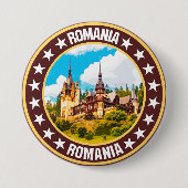 Badge Rond 7,6 Cm Roumanie (Devant)