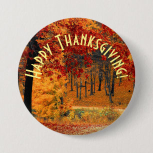 Badge Rond 7,6 Cm Route d'automne