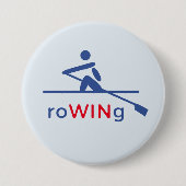 Badge Rond 7,6 Cm RoWINg bleu motivationnel (Devant)