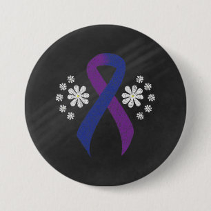 Badge Rond 7,6 Cm Ruban bleu et violet du tableau de bord