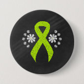 Badge Rond 7,6 Cm Ruban Chalkboard Lime Green Awareness (Devant)