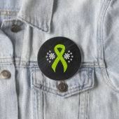 Badge Rond 7,6 Cm Ruban Chalkboard Lime Green Awareness (En situation)