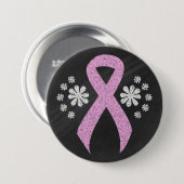 Badge Rond 7,6 Cm Ruban Chalkboard Pink Awareness (Devant & derrière)
