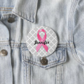 Badge Rond 7,6 Cm Ruban de conscience de cancer du sein personnalisé (En situation)
