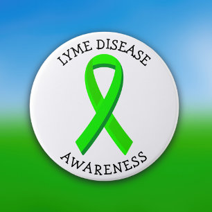 Badge Rond 7,6 Cm Ruban de sensibilisation à la maladie de Lyme
