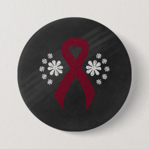 Badge Rond 7,6 Cm Ruban de sensibilisation Chalkboard Bourgogne