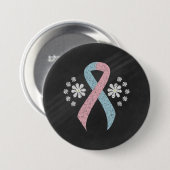 Badge Rond 7,6 Cm Ruban de sensibilisation rose et bleu clair du tab (Devant & derrière)