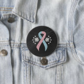 Badge Rond 7,6 Cm Ruban de sensibilisation rose et bleu clair du tab (En situation)
