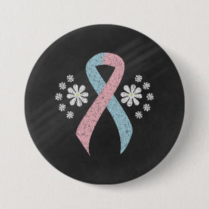 Badge Rond 7,6 Cm Ruban de sensibilisation rose et bleu clair du tab