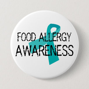 Badge Rond 7,6 Cm Ruban de Teal de conscience d'allergie alimentaire