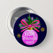 Badge Rond 7,6 Cm Ruban rose unique (Devant & derrière)