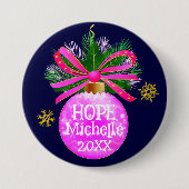 Badge Rond 7,6 Cm Ruban rose unique (Devant)