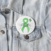 Badge Rond 7,6 Cm Ruban vert clair avec papillon (En situation)
