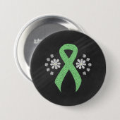 Badge Rond 7,6 Cm Ruban vert clair sur tableau noir (Devant & derrière)