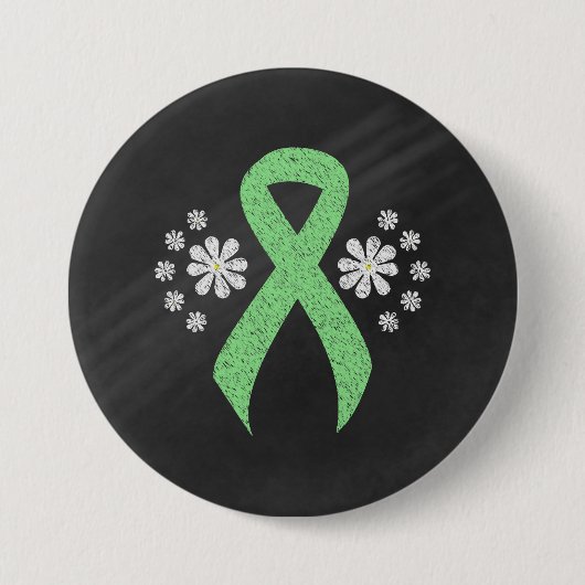 Badge Rond 7,6 Cm Ruban vert clair sur tableau noir (Devant)