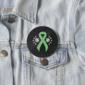 Badge Rond 7,6 Cm Ruban vert clair sur tableau noir (En situation)