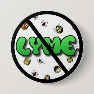 Badge Rond 7,6 Cm Rubans de sensibilisation à la maladie de Lyme Tiq