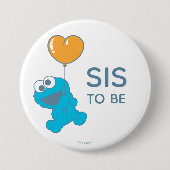Badge Rond 7,6 Cm Rue Sésame | Cookie Monster Baby shower soeur (Devant)