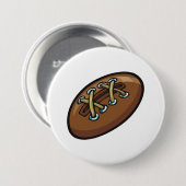 Badge Rond 7,6 Cm Rugby Ball Sport amusant Graphisme (Devant & derrière)