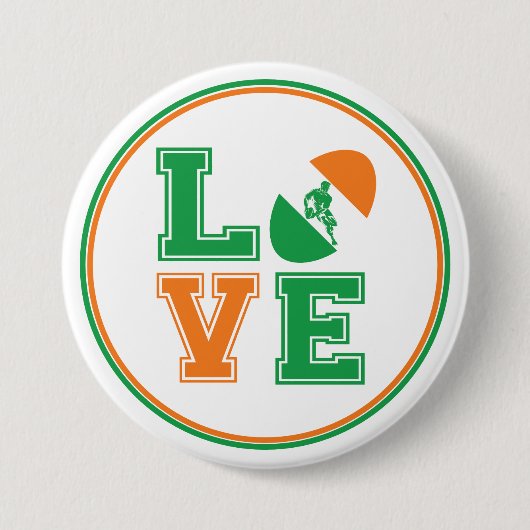 Badge Rond 7,6 Cm Rugby d'Irlande (Devant)