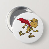 Badge Rond 7,6 Cm Running Robot Superhero Cartoon Character (Devant & derrière)