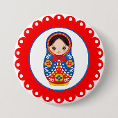 Badge Rond 7,6 Cm Russian Nesting Doll Matryoshka Button (Devant)