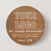 Badge Rond 7,6 Cm Rustic Ajouter Logo Bar Lounge Restaurant Marketin (Devant)