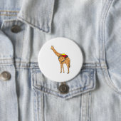 Badge Rond 7,6 Cm Sac à dos Giraffe (En situation)