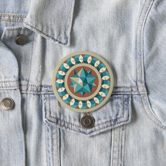 Badge Rond 7,6 Cm Sacred Geometry (En situation)