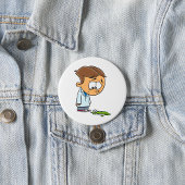 Badge Rond 7,6 Cm Sad Boy Scientist avec Broken Experiment