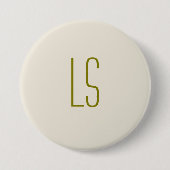 Badge Rond 7,6 Cm Sage vert monogramme initial simple (Devant)