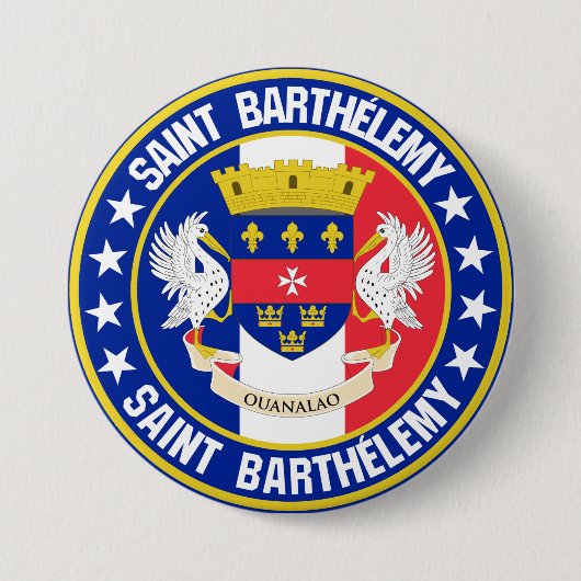 Badge Rond 7,6 Cm Saint Barthélemy (Devant)