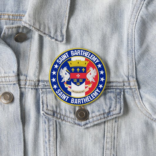 Badge Rond 7,6 Cm Saint Barthélemy (En situation)