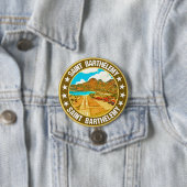 Badge Rond 7,6 Cm Saint Barthélemy (En situation)