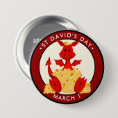 Badge Rond 7,6 Cm Saint-David’s Day (Devant & derrière)